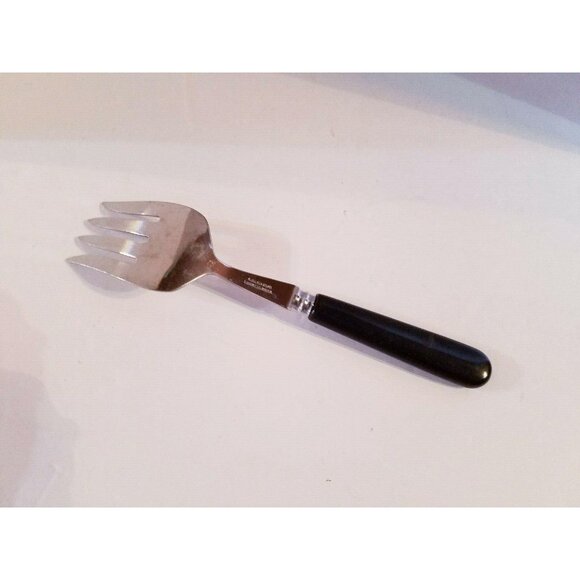 Ginkgo 18/8 Stainless Flatware Black Handle Cold Meat Fork 8 1/2" Korea - Picture 4 of 7